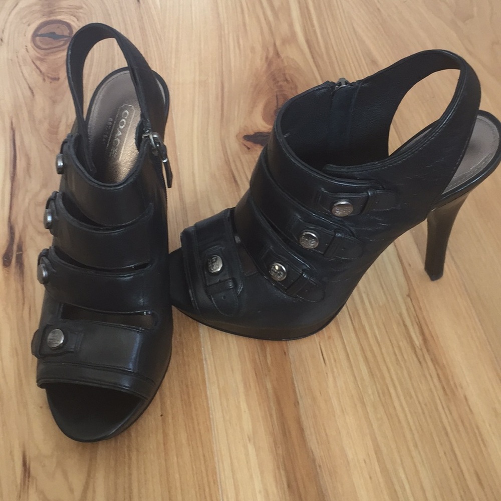 Coach Black Heeled Sandals